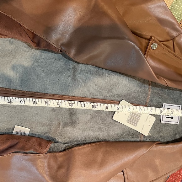 Brown faux leather jacket - Picture 4 of 7